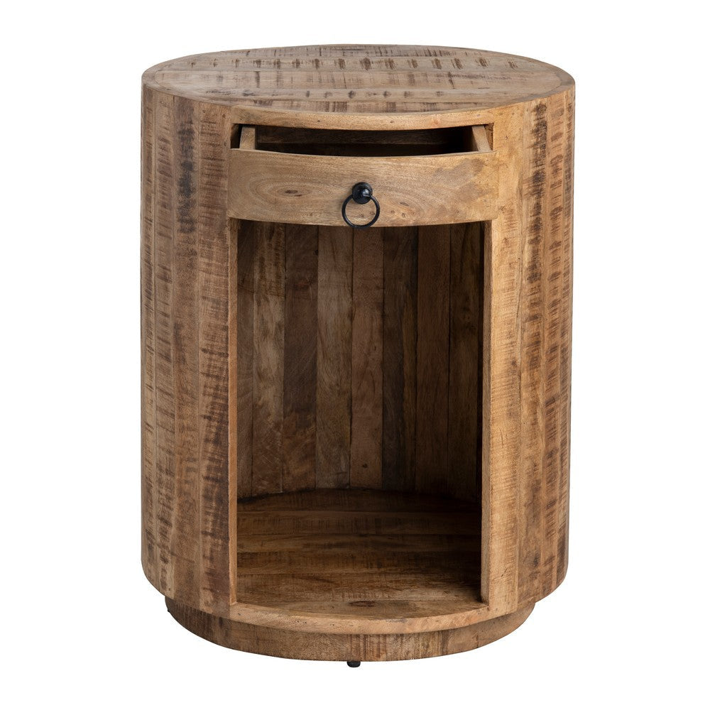 Crestview Wex Side End Table | 21’’ | 1 Drawer & 1 Shelf | Brown Wood CCL-CVFNR4524