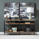 Crestview Wex Sofa Console Table | 72" Top w 2 Shelves | Black Metal