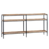 Crestview Wex Sofa Console Table | 72’’ Top w 2 Shelves | Black Metal CCL-CVFNR4525