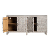 Crestview Quin Sideboard Buffet Cabinet | Whitewash 71’’ | 4 Doors CCL-CVFNR4532