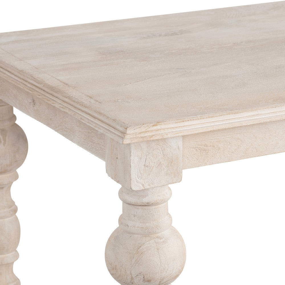 Crestview Hary Classic Dining Table | 84’’ Top | Turned Legs | Whitewash CCL-CVFNR4536