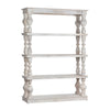 Crestview Hary Classic Etagere Bookcase w 4 Shelves | Turned Whitewash