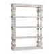 Crestview Hary Classic Etagere Bookcase w 4 Shelves | Turned Whitewash