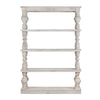 Crestview Hary Classic Etagere Bookcase w 4 Shelves | Turned Whitewash CCL-CVFNR4537