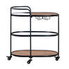 Crestview Jaz Rolling Bar Cart with Wheels | 3 Open Shelves | Black Iron CCL-CVFNR4540