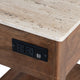 Crestview Lio Side End Table | 22’’ Beige Travertine w Drawer | Brown CCL-CVFNR4543