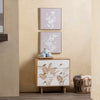 Crestview Sesy Accent Chest Nightstand | 3 Floral Drawers | Brown Frame CCL-CVFNR4549