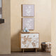 Crestview Sesy Accent Chest Nightstand | 3 Floral Drawers | Brown Frame CCL-CVFNR4549