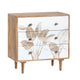 Crestview Sesy Accent Chest Nightstand | 3 Floral Drawers | Brown Frame CCL-CVFNR4549
