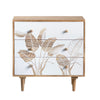 Crestview Sesy Accent Chest Nightstand | 3 Floral Drawers | Brown Frame CCL-CVFNR4549