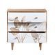Crestview Sesy Accent Chest Nightstand | 3 Floral Drawers | Brown Frame CCL-CVFNR4549