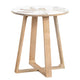 Crestview Sesy Side End Table | 22" Round White Top | Wood Legs