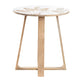 Crestview Sesy Side End Table | 22’’ Round White Top | Wood Legs CCL-CVFNR4550