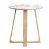 Crestview Sesy Side End Table | 22’’ Round White Top | Wood Legs CCL-CVFNR4550