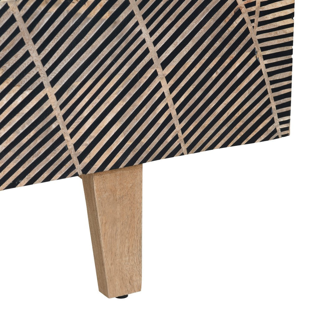 Crestview Zamy Media Credenza | 79’’ | 4 Patterned Doors | Brown Wood CCL-CVFNR4551