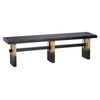 Mace Accent Bench | 65" Seat | Iron Stretcher | Black Brown Solid Wood