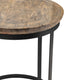 Anie Side End Table | 22’’ Round Brown Solid Wood Top | Black Metal CCL-CVFNR465