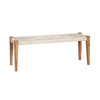 Crestview Casy Accent Bench | Beige Rope Seat | Brown Wood | 48"