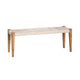 Crestview Casy Accent Bench | Beige Rope Seat | Brown Wood | 48"