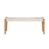 Crestview Casy Accent Bench | Beige Rope Seat | Brown Wood | 48"