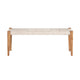 Crestview Casy Accent Bench | Beige Rope Seat | Brown Wood | 48"