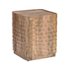 Crestview Gery Side End Table | Hand Carved Bevel Texture | 20" Brown