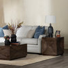 Crestview Cus Side End Table | 22" Square | Brown Gray Angular Panels