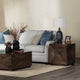 Crestview Cus Side End Table | 22" Square | Brown Gray Angular Panels