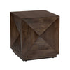 Crestview Cus Side End Table | 22" Square | Brown Gray Angular Panels
