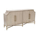 Crestview Media Credenza Sideboard | 4 Doors Concave Edges | 80" Cream