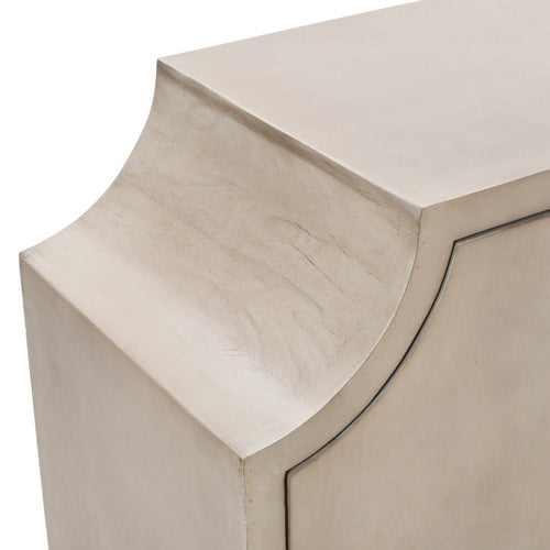 Crestview Media Credenza Sideboard | 4 Doors Concave Edges | 80" Cream
