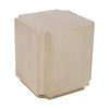 Crestview Capi Side End Table | Concave Edges | 22" Square | Cream Wood