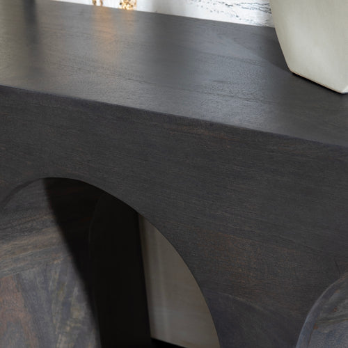 Crestview Trixie Sofa Console Table | Arched 60" Rectangular Brown