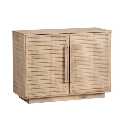 Crestview Esha Accent Cabinet | 2 Carved Doors | 43" Natural Brown