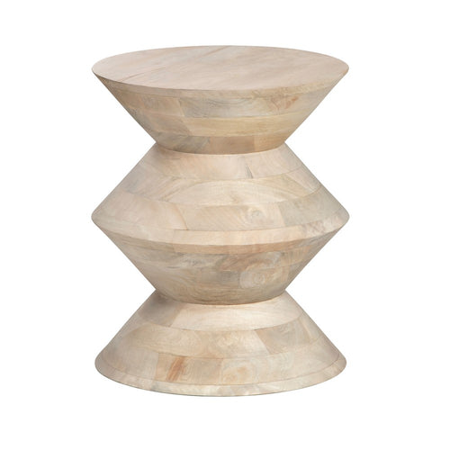 Crestview Odi Side End Table | Hourglass Shape 18" Round | Tan Brown