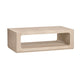 Crestview Lyn Coffee Table | Rectangular Top w Shelf | 52" Cream Wood