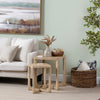 Crestview Den 2pc Side End Table Set | Cross Brace Base | Natural Brown