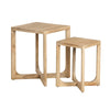 Crestview Den 2pc Side End Table Set | Cross Brace Base | Natural Brown