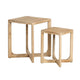 Crestview Den 2pc Side End Table Set | Cross Brace Base | Natural Brown