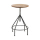 Beny Barstool | 21-31’’ Adjustable Height Brown Wood Seat | Black Iron CCL-CVFNR491