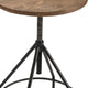 Beny Barstool | 21-31’’ Adjustable Height Brown Wood Seat | Black Iron CCL-CVFNR491