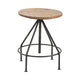 Beny Barstool | 21-31" Adjustable Height Brown Wood Seat | Black Iron