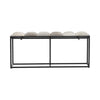 Tony Accent Bench | 50’’ Gray & Beige Quilted Seat | Black Metal CCL-CVFNR5039