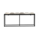Tony Accent Bench | 50’’ Gray & Beige Quilted Seat | Black Metal CCL-CVFNR5039