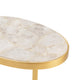 Ria Accent Table Oval White Agate Top Brushed Gold C Iron Base 16’’ CCL-CVFNR5073