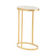 Ria Accent Table, Oval White Agate Top, Brushed Gold C Iron Base, 16"