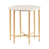 Accent Table, Round White Quartz Top, Gold Iron Asterisk Base, 24"