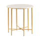 Accent Table, Round White Quartz Top, Gold Iron Asterisk Base, 24"