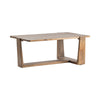 Oski Cocktail Table, Rectangular, T-Base, Live-Edge Brown Wood, 50"