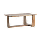 Oski Cocktail Table, Rectangular, T-Base, Live-Edge Brown Wood, 50"